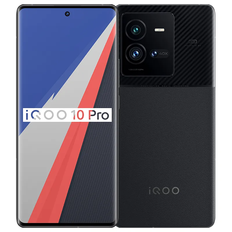 오리지널 Vivo IQOO 10 Pro 5G 휴대 전화 8GB 12GB RAM 256GB 512GB ROM SNAPDRAGON 50.0MP NFC Android 6.78 "2K AMOLED 전체 화면 3D 지문 ID 얼굴 깨우기 스마트 핸드폰