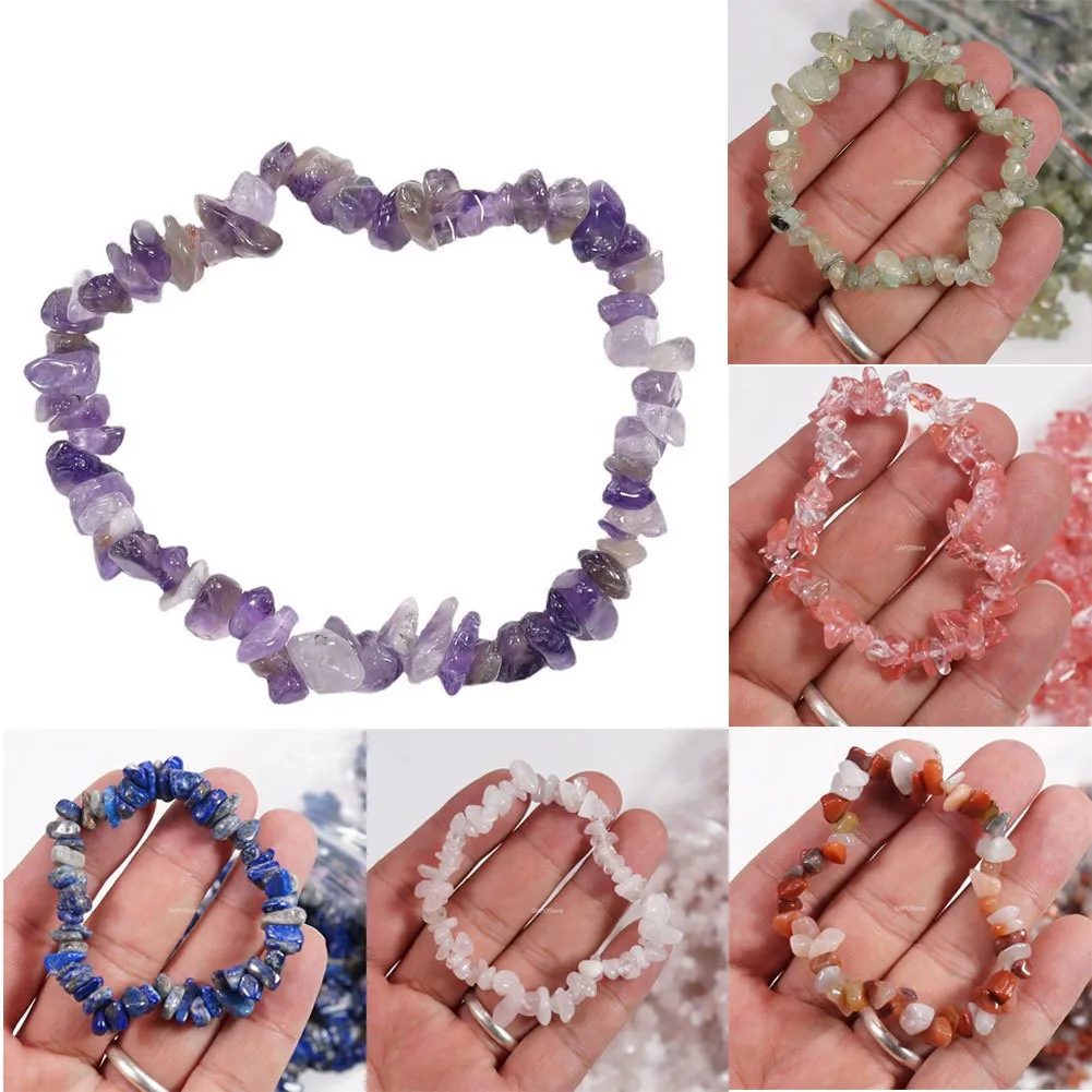 Strands Armband Healing Crystal Armband Chips Gemstone Armband Yoga Meditation Spiritual Gift for Women Partihandel i bulk