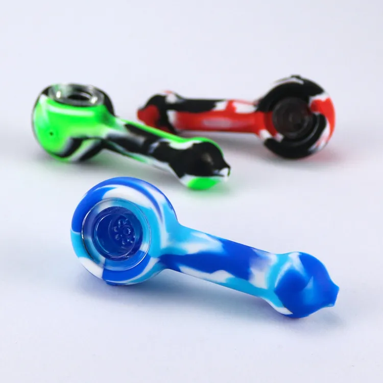 Glass Bowl Pipe Silicone smoking Pipe tobacco pipe prices smoking accessories