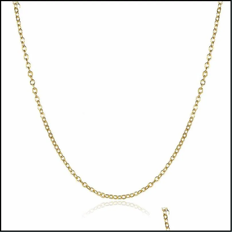 Łańcuchy Wysokiej jakości 18 -karatowe złoto stal nierdzewna moda 45and5 cm cienkie naszyjniki DIY Wisiorka Fine Jewelry dla kobiet dziewczęta upuszcza deliv dhr1x