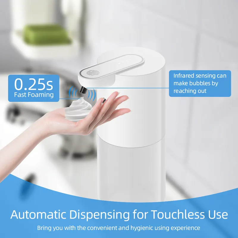Liquid Soap Dispenser Automatic Foam Liquid Soap Dispenser Wall Mount Digital Rechargeable Sensor Touchless Hand Sanitizer Machine for Bathroom 220827
