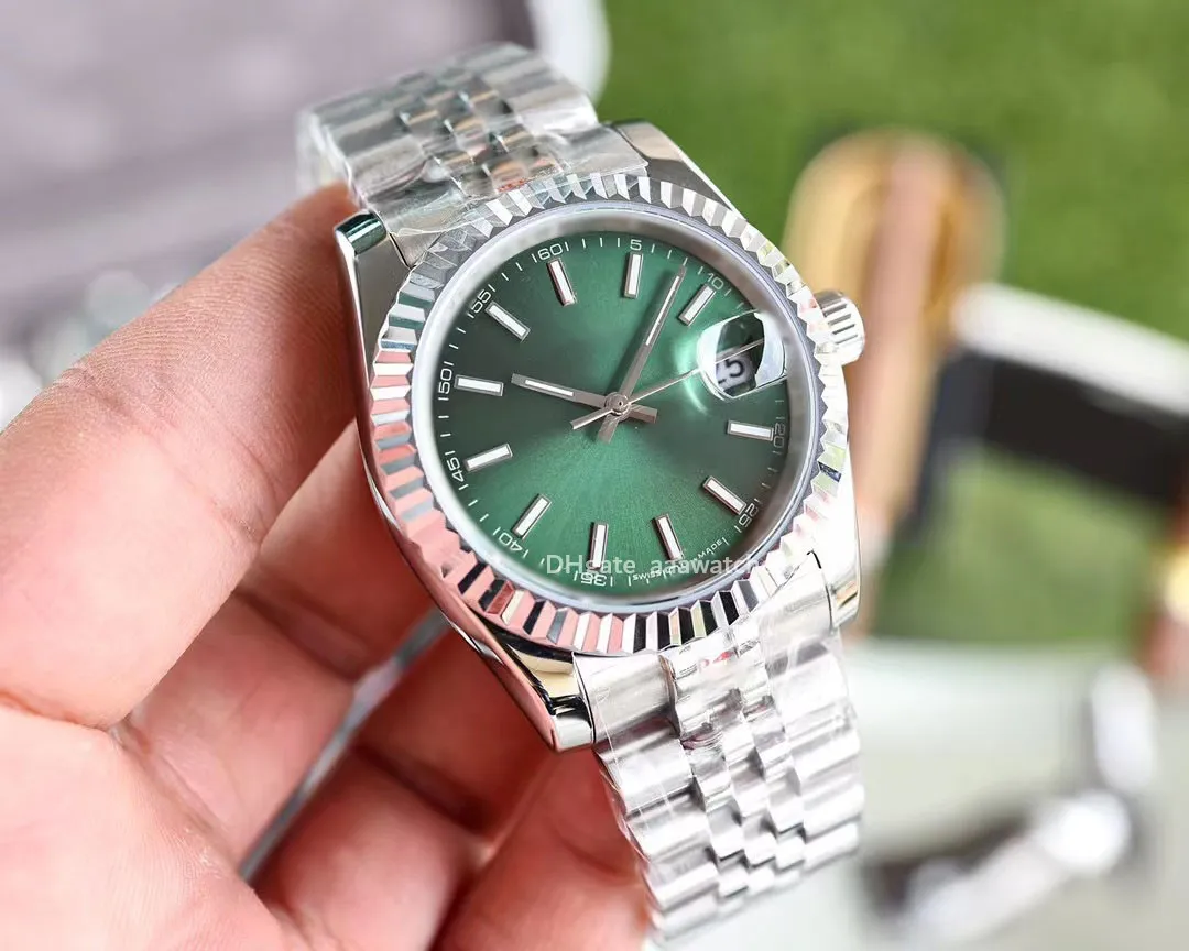 Classic Luxury Wristwatch Diamond Designer Watchs Couples High Quality Gold Womens Automatic m￩canical Rol Datejuste 41 mm 31 mm 36 Quartz Montres pour l'homme Blue Green