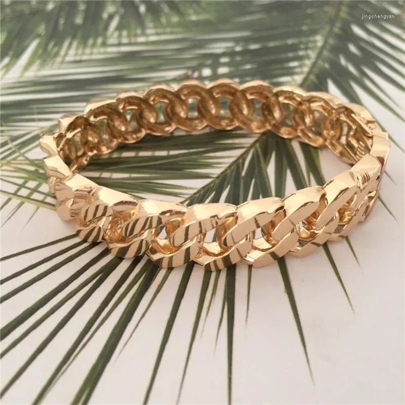 Bangle Bohemia Gold Color Plating Surface Surface Chain Forma para mulheres Office clássico senhora única Jóias punk de luxo exclusivas