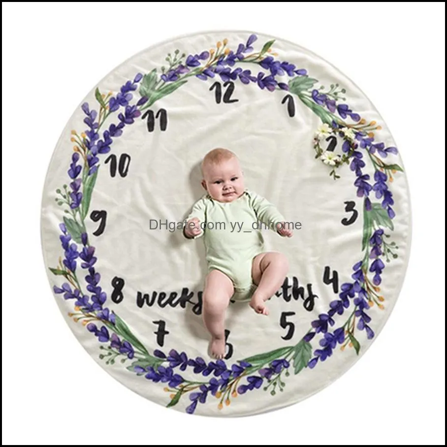 Dekens Home Eco-vriendelijke bedrukte Baby Po Decoratie Achtergrond Deken 4 Stijlen Leuke mijlpaal Ronde Delicate DH0745 T03 Drop Deliv Dhvju