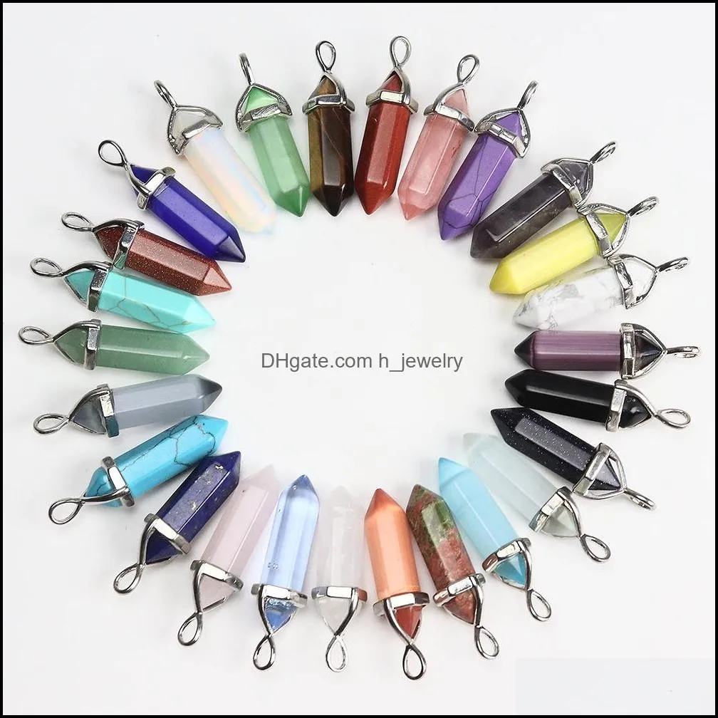 Charms Or Assortiment Quartz Rose Hexagone Pendum Charmes Pendentif Guérison Cristal Pierre Tentures Mode Fabrication De Bijoux Qui Dhseller2010 Dhxa1