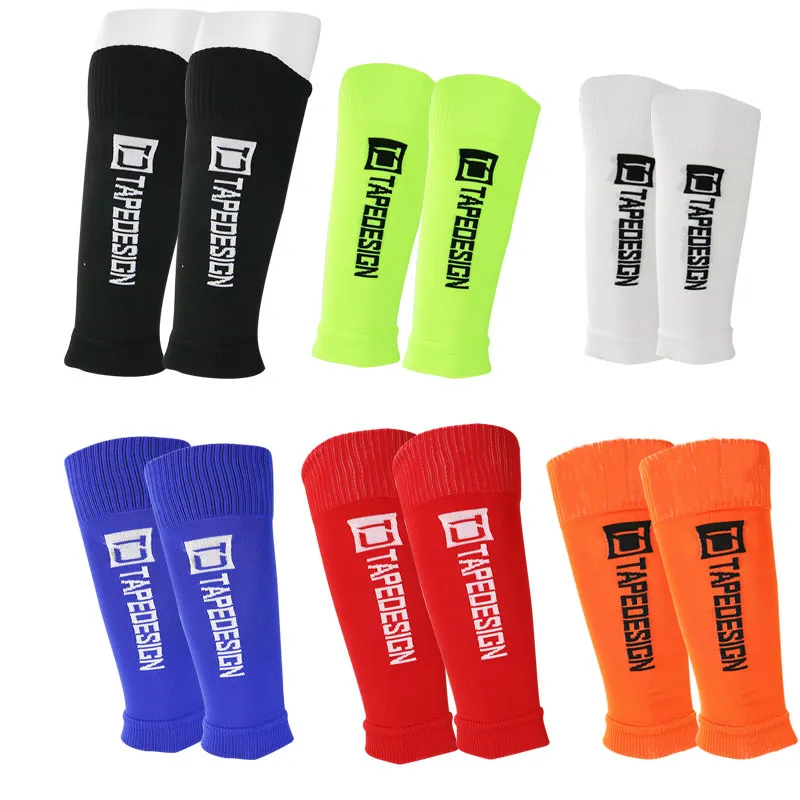 1 par Sports Soccer Shin Guard Pad Sock Leg Support Football Compression Calf Sleeve Shinguard för vuxna tonåringar barn