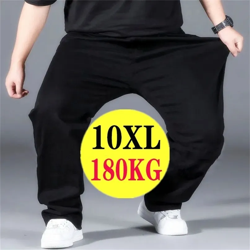 Pantaloni da uomo 10XL Oversize Nero Casual Mens Pantaloni sportivi traspiranti Elastico in vita Jogger Quick Dry Pantaloni larghi Uomo Streetwear 220827