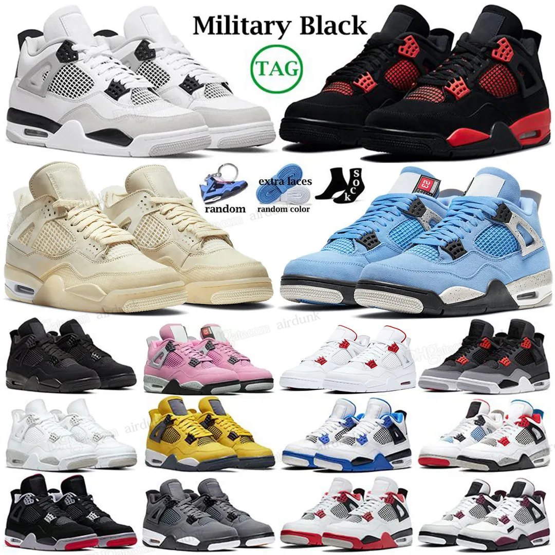 4 basketball shoes for men women 4s Military Black Cat Sail Red Thunder White Oreo Cactus Jack Blue University Infrared Cool Grey canvas mens sports sneakers size 36-47