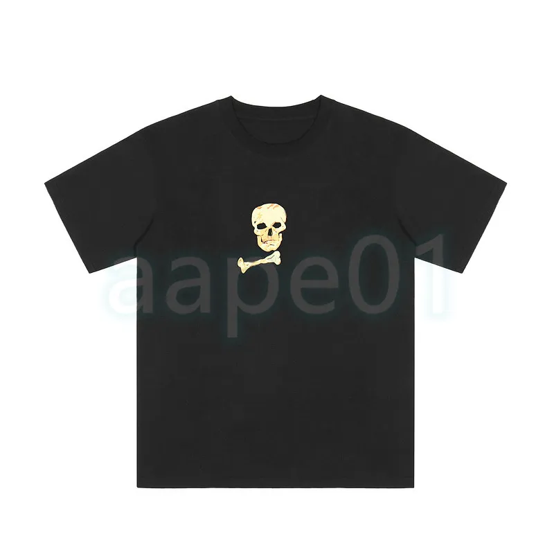 Summer Short Sleeve Tee Mens Yellow Skeleton T Shirts Man Hip Hop Street Clothing Size S-XL