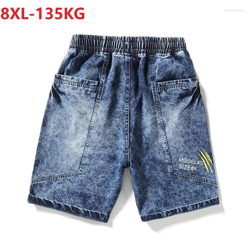 Männer Shorts Sommer Männer Korea Stil Denim Mode Brief Jeans Plus Größe 6XL 7XL 8XL Lose Elastizität Cool Hipster