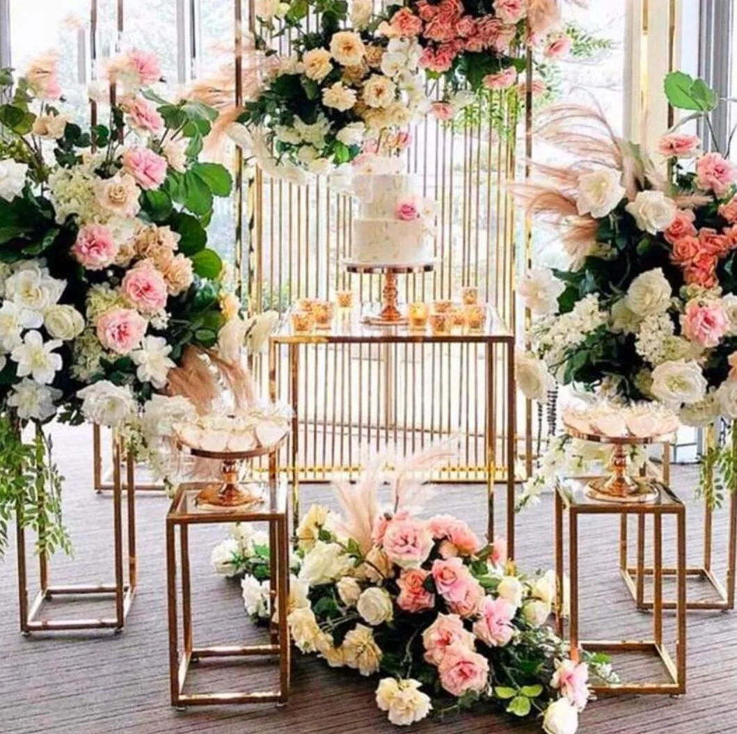 Свадебное украшение стола столбца с акриловыми поддонами держатель цветочных цветов для вечеринки фрукты на день рождения торт кексы сцены на фоне