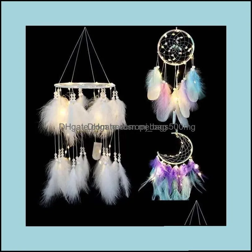 Regali di arti e mestieri Casa Giardino Ragazza Acchiappasogni Campanelli eolici Appesi Dreamcatcher Bambini Camera da letto per bambini Decorazione della stanza del bambino Goccia Dhdr3