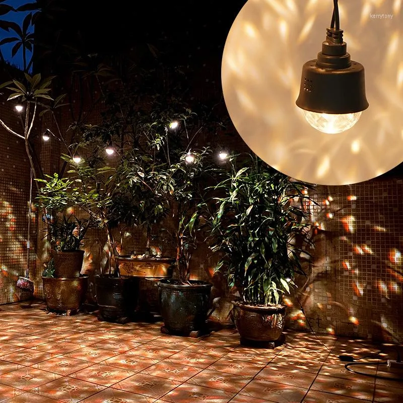 Strängar LED RGB utomhus trädgårdssträng Lätt vattentät för semesterbelysningslampa Bröllop Garland Terrass camping bar dekoration glödlampa