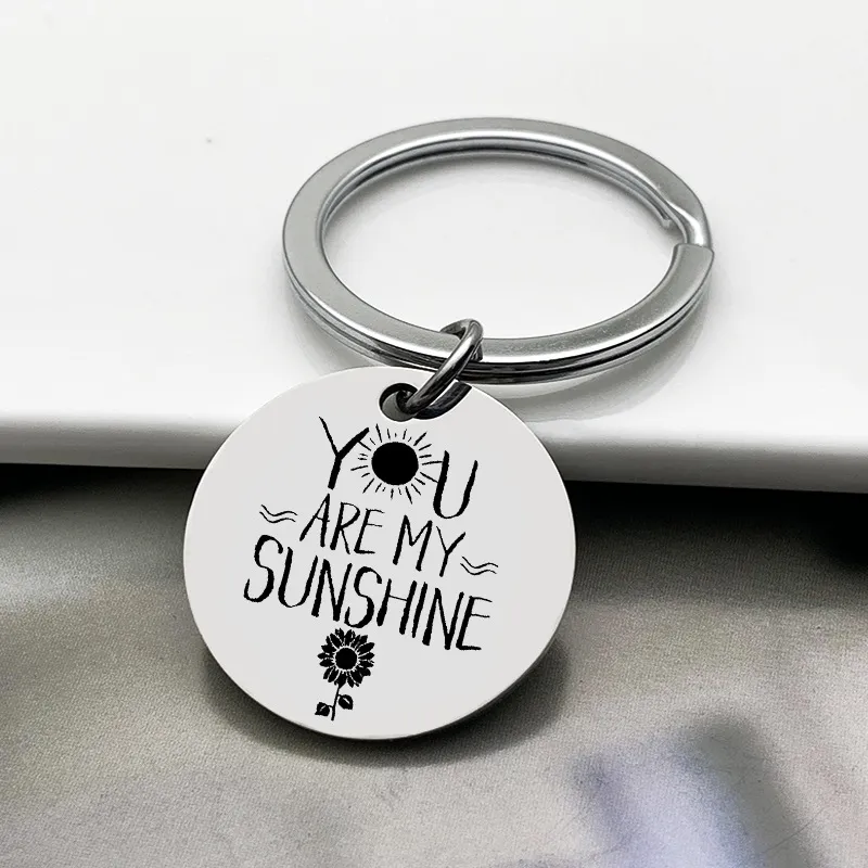 You Are My Sunshine Key Ring Thanksgiving Stainless Steel Keychain