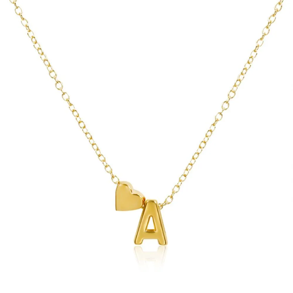 Mode Winzige Herz Zierliche Initiale Name Halskette Gold Farbe A-Z 26 Buchstaben Choker Halskette Für Frauen Schlüsselbein Kette schmuck Geschenk