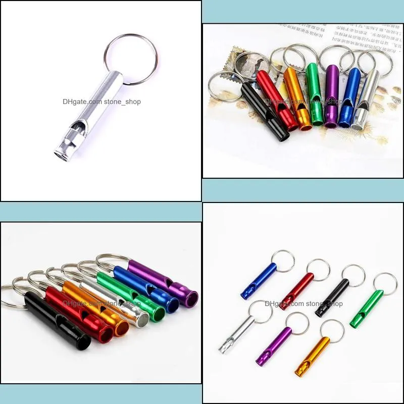 Keychains Metal Whistle Portable Self Defense Keyrings Rings Holder Fashion Car Key Chains Accessories Outdoor Cam Survival Stoneshop DHG9F