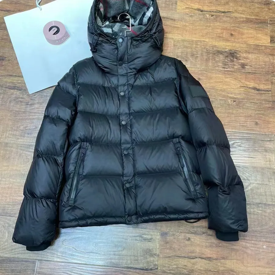 Män ner jacka avtagbar ärm puffer huva designer kappa nylonfickor