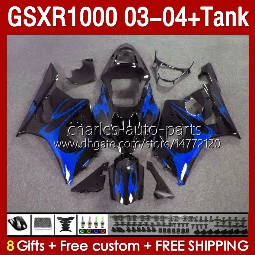 Suzuki GSXR 1000 CC K3 GSXR-1000 2003-04 Bodywork 147NO.203 GSX-R1000 1000CC GSXR1000 03 04 GSX R1000 2003 2004注入型フェアリングブルーグロッシー