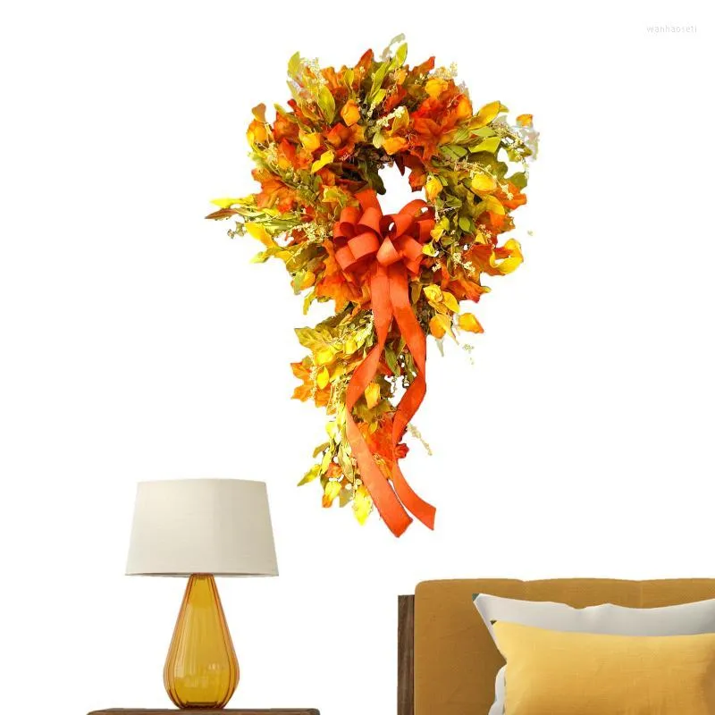 Decorative Flowers Artificial Wreath Harvest Wreaths Wall Hanging For Front Door Decor Party Festival
