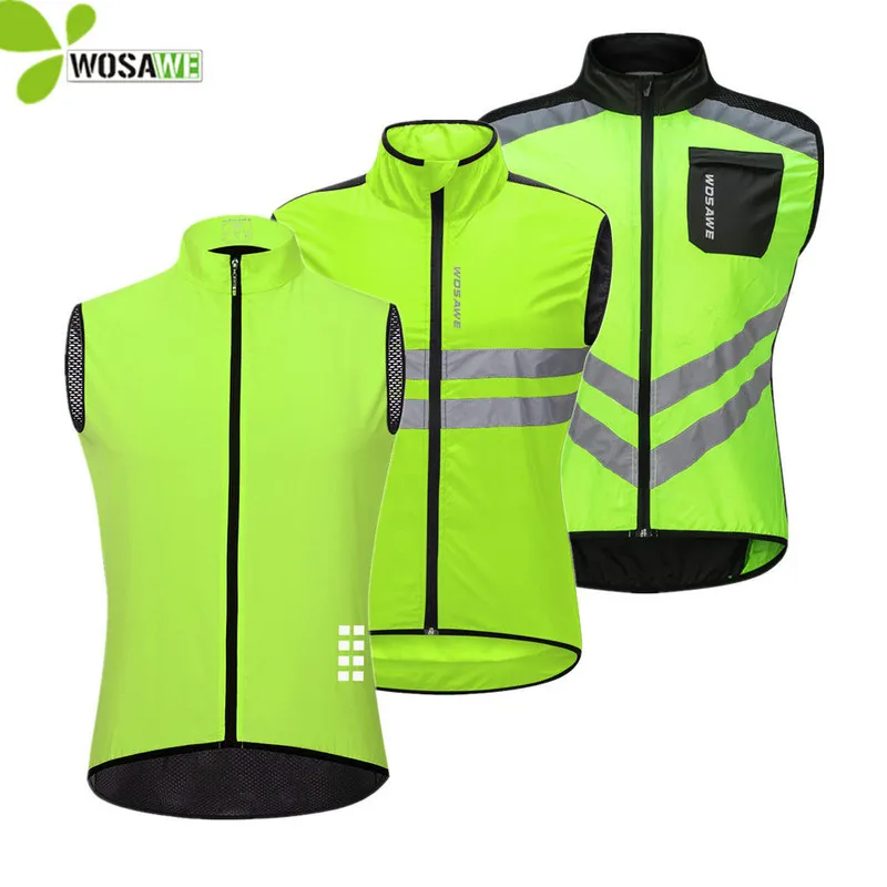 Gilet da uomo WOSAWE Gilet da ciclismo riflettenti Uomo senza maniche Sport Ciclismo Maglie Gilet Traspirante Bici da strada Bicicletta MTB Abbigliamento Abbigliamento 220827