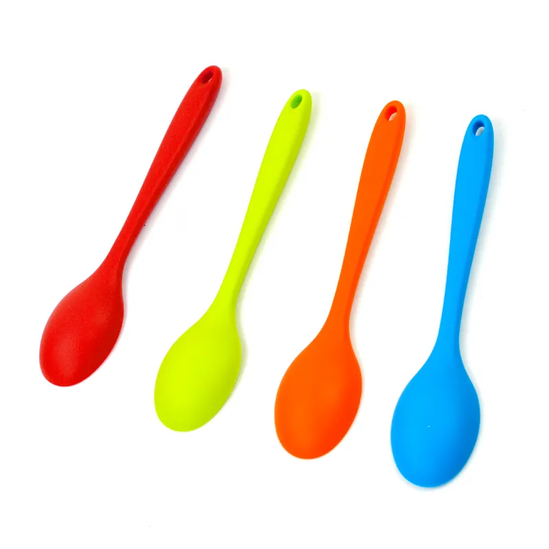 1Pcs Small Multicolored Silicone Spoons Nonstick Kitchen Spoon Silicone  Serving Spoon Stirring Spoon for Kitchen Cooking