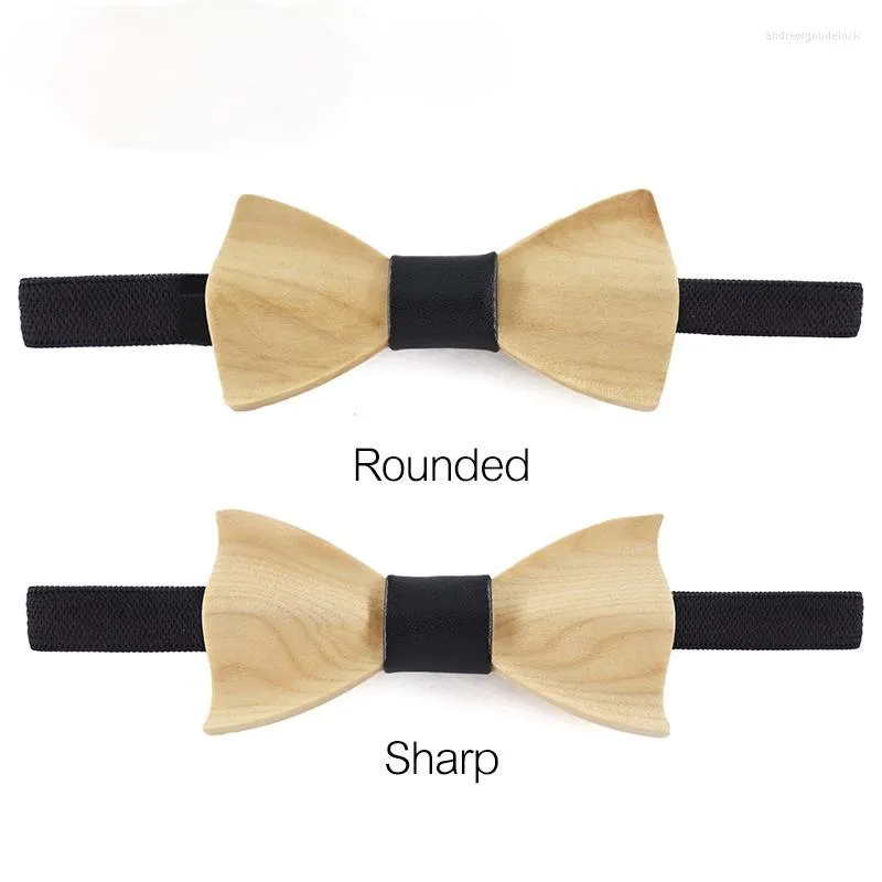 Bow Ties Children's 3D Wooden Tie Boys Girls Girls Dress Dress Sup Gift for Child في صندوق