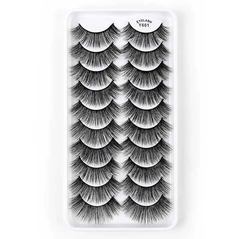 Thick Natural Fluffy False Eyelashes Extensions Curly Crisscross Hand Made Reusable Multilayer Fake Lashes Soft & Vivid Easy to Wear Eyes Makeup