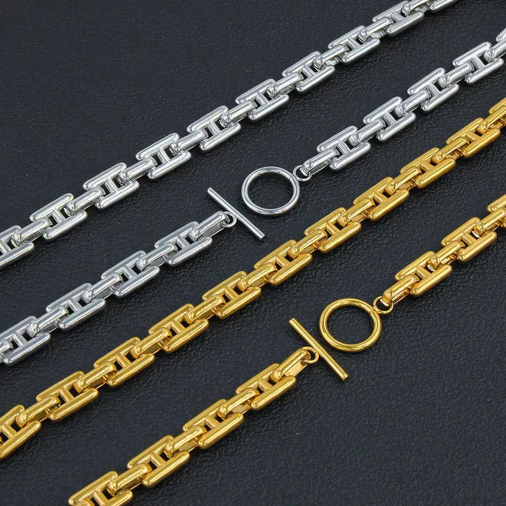 Nuevo collar de cadena de carácter japonés de acero de titanio para mujer ins hip-hop cadena de clavícula de nicho de acero inoxidable accesorios simples