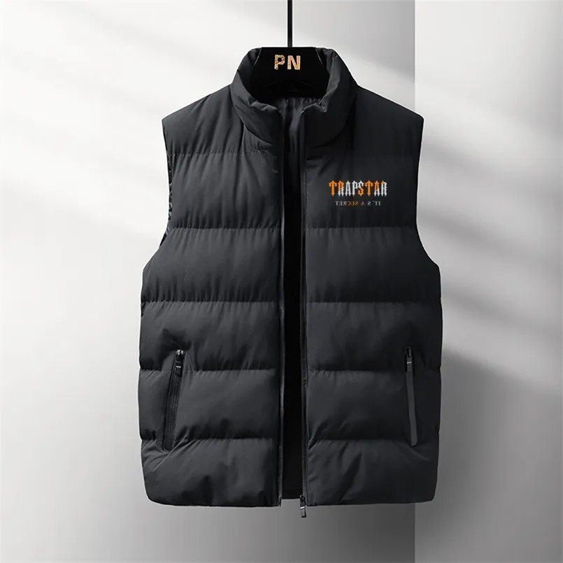 Herrenwesten bedruckt TRAPSTAR wattierte Jacke Herren Herbst und Winter warme und winddichte kurze wattierte Jacke mit Stehkragen groß 220826