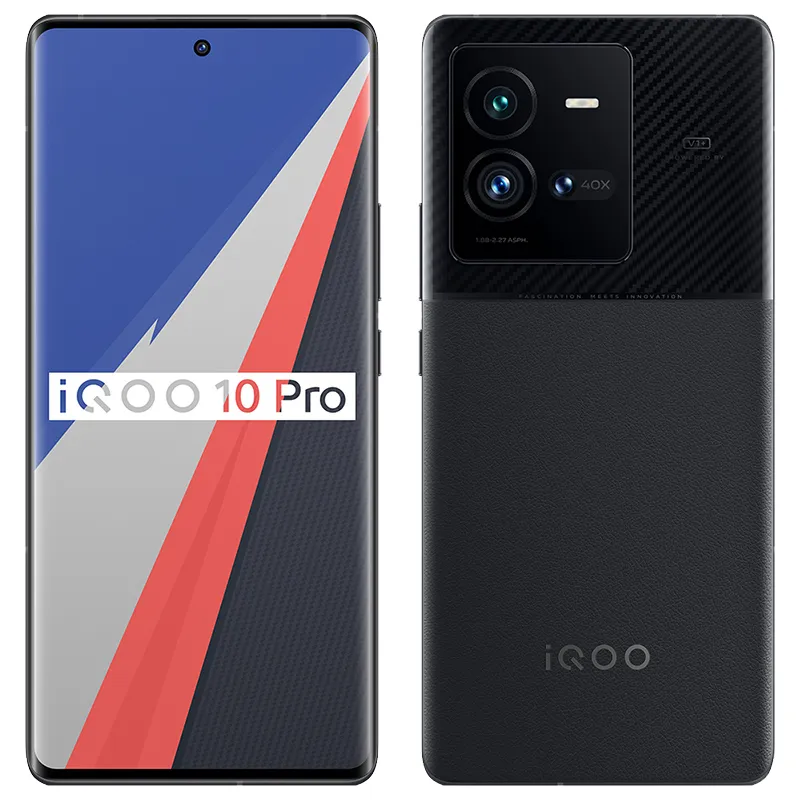 Oryginalny Vivo Iqoo 10 Pro 5G Telefon komórkowy 8 GB 12 GB RAM 256 GB 512GB ROM OCTA RORE 50MP NFC Android 6.78 "120 Hz 2K AMOLED Identyfikator odcisków palców Pełny ekran FOLED FACE SMART CELELEK PONOFELEFE