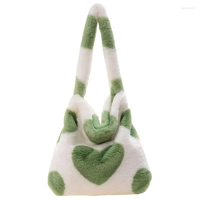 Bolsos de noche Bolso de hombro Señoras Furry Tote Grande Lindo Peluche Mujeres Mullido Monedero para otoño e invierno