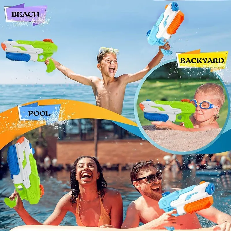 Lot De 2 Pistolets à Eau OHREN – Portée Jusqu’à 10 M – Pompe Manuelle – Design Compact (17 Cm) – Pour Enfants Et Adultes – Piscine, Plage, Jardin – été
