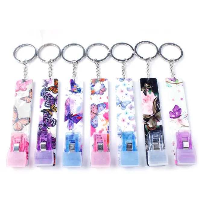 Credit Card Grabber Keychains For Long Nails Acrylic Debit Bank Cards Puller Key chain Keyrings Girls Women Cute Plastic Atm Card Clip