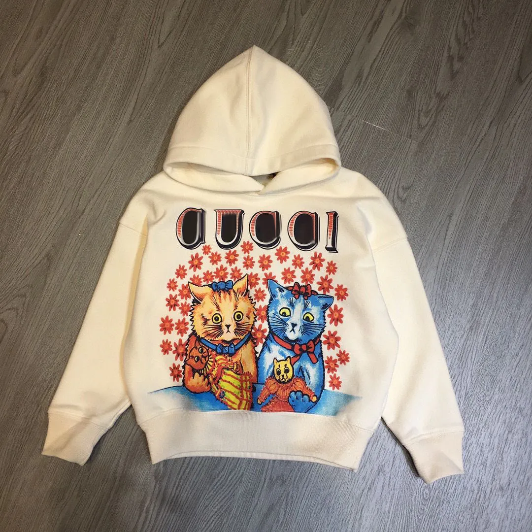 Çocuk Sweatshirts Erkek Kız Hoodies Gevşek Moda Mektubu Dalga Baskılı Sokak Giyim Hiphop Külotu Üstler Çocuklar Günlük Sweatshirt Bebek Giyim