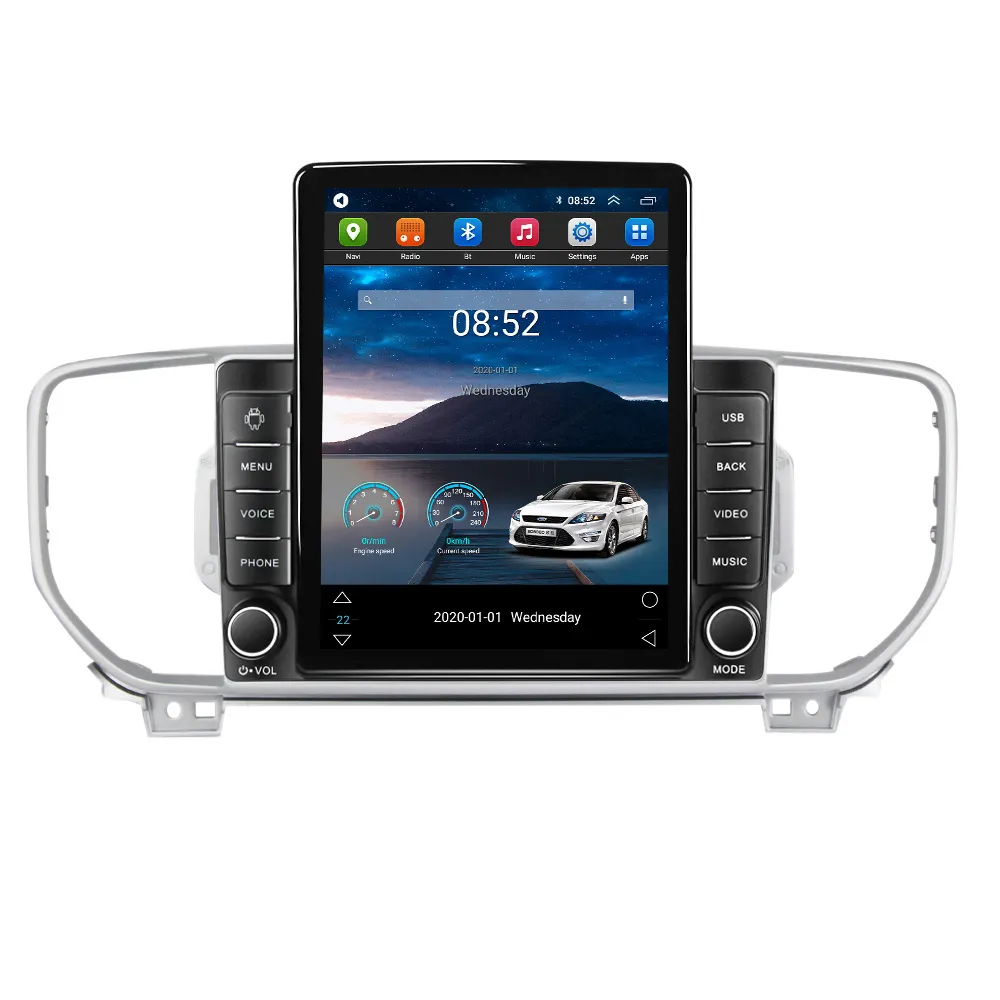 Video stereo per auto GPS Android da 9 pollici per Kia Sportage R 2018-2019 con supporto Bluetooth AUX mink link Telecamera per la retromarcia OBD II