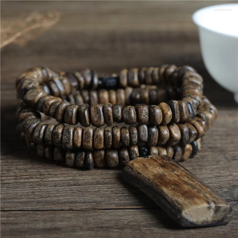 Pendant Necklaces Natural Dalagan Aged Material Aloe With Strong Fragrance Fragrant Buddha Bead Bracelet Necklace Men Women