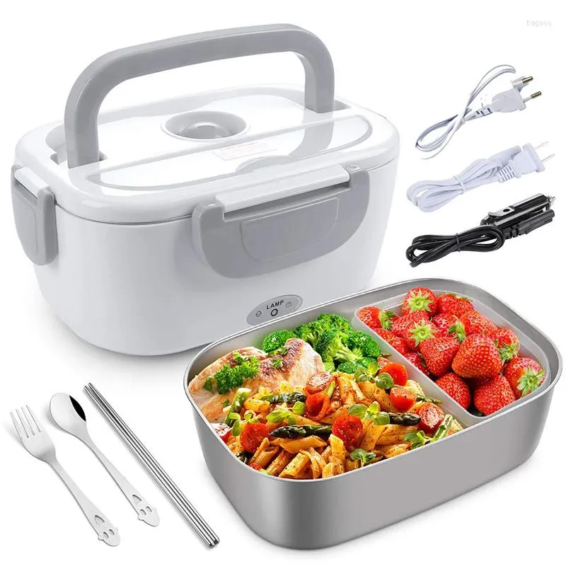Dinnerware Sets Electric Lunch Box Heater Warmer Container Stainless Steel Travel Car Work Heating Bento 12V 24V 110V 220V US EU Plug