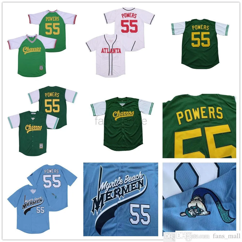 Baseball # 55 Eastbound e Down Mexican Charros Kenny Powers Ed Maglia da film di alta qualità verde blu