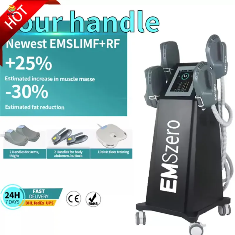 Portable 4 Handle Cellulite Removal EMS Sculpting Machine RF Body Shaping Beauty Salon Equipment
