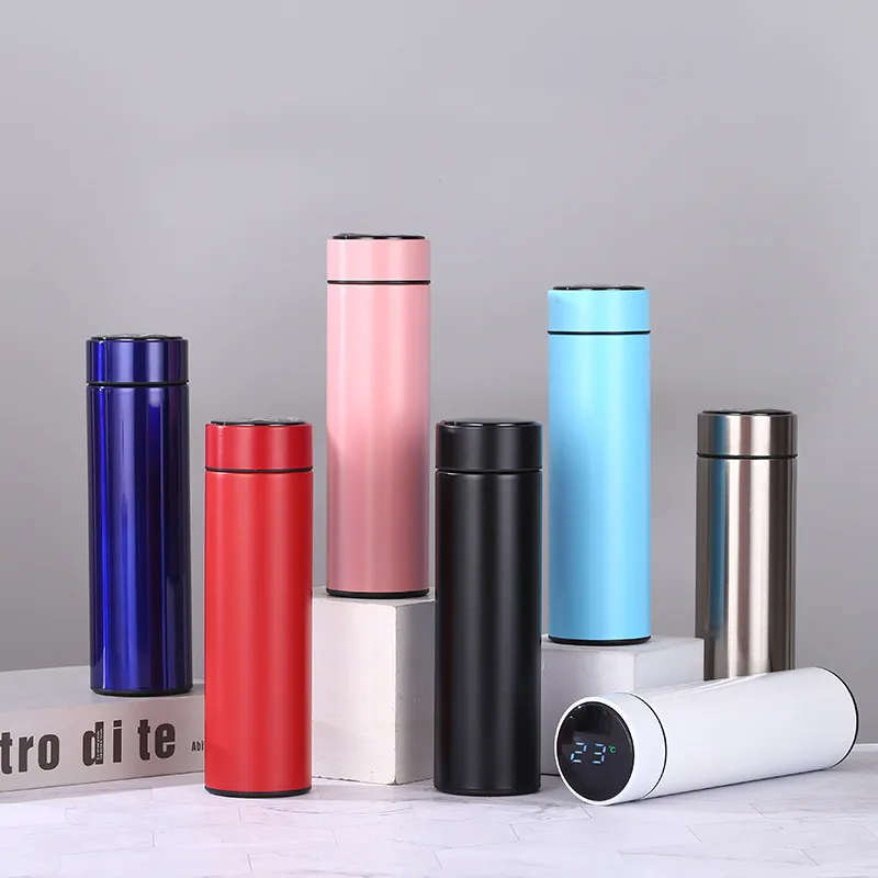 9 Farben 500 ml Thermosflaschen Temperaturanzeige Smart Office Edelstahl Vakuumflaschen Kaffee Reisebecher Vakuumbecher auslaufsicher