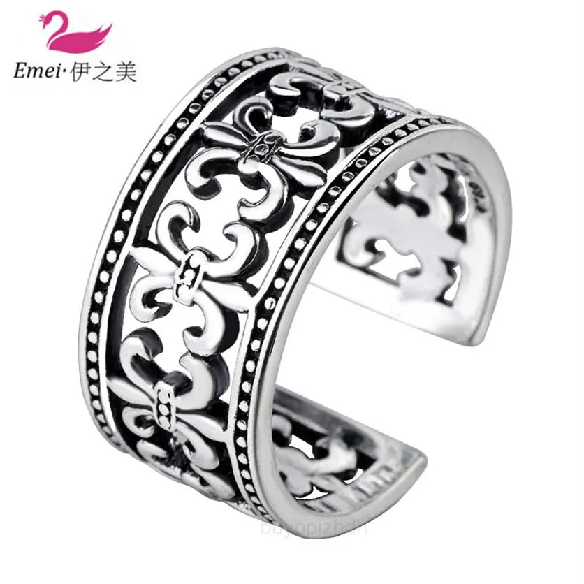 2022 New Chrome Single Silver Cross Ring Mens Hip Hop Live Exclseories Hearts Trend Men X3BL297Y