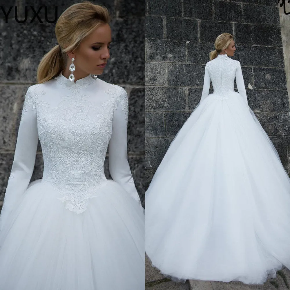 2022 Ball Gown Wedding Dresses Dubai Arabic Robe De Mariee Princesse Elegant Lace Bridal Gowns