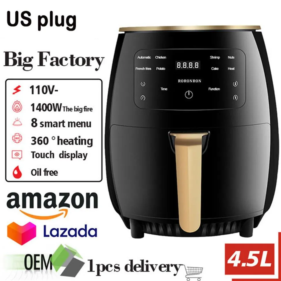 4 5L AIR AIR FRYER 1400W OVEN TURPOSTAR 110V 220V 360 ° BAKING LED
