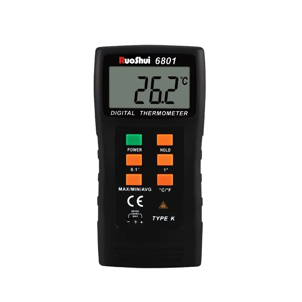 Multimeters Victor Digital Thermometer met thermokoppelsensoren Industriële klasse 1999 Tellingen 6801