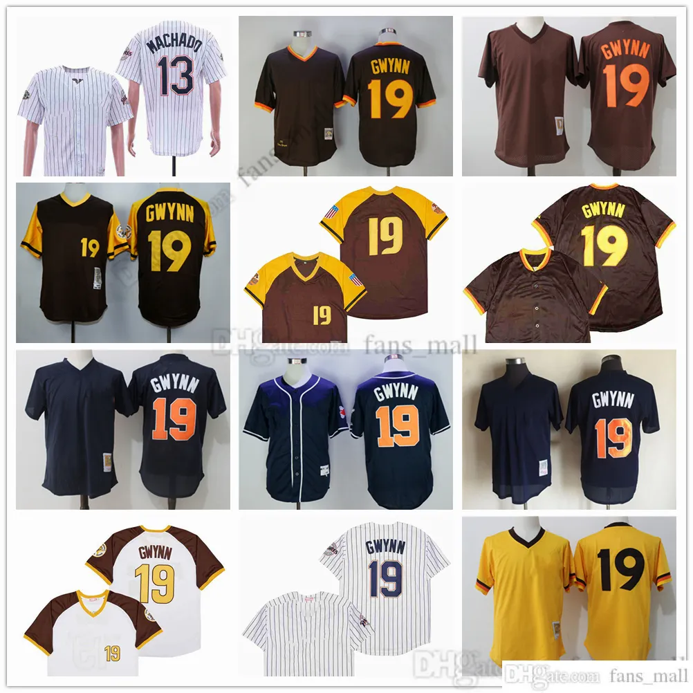 Man 1938 후퇴 야구 저지 빈티지 19 Tony Gwynn Jersey 23 Fernando Tatis Jr. 13 매니 마카도 스티치 통기성 스포츠 판매 고품질 남자