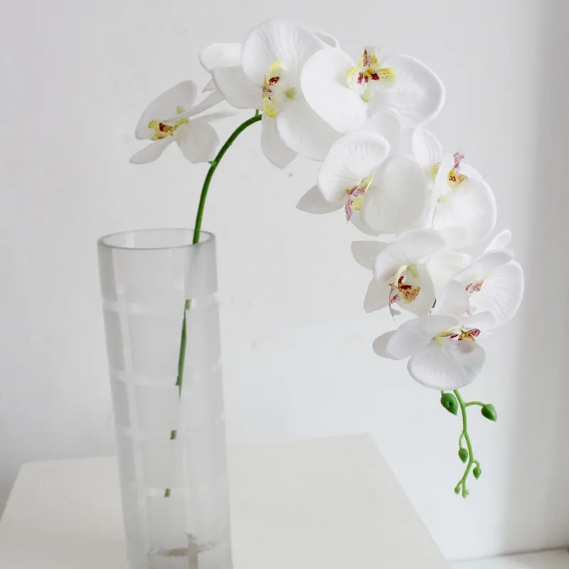 93cm 9 cabe￧as de seda orqu￭dea Phalaenopsis Flores Diy Casamento Floral Bouquet Plantas Artificiais