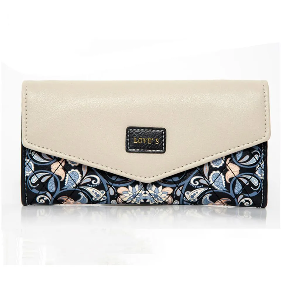 2018 Fashion Women Wallet Flowers Womens Parse Handbag Plint Wallet Peminies Carteira Femme Pouch229N