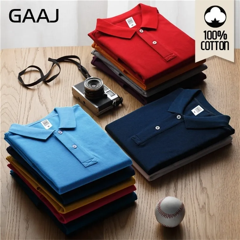 Mens Polos GAAJ 100 Algodão Polo Camisa Homens Marca Camisas Para Homem Manga Curta Verão Moda Roupas Vinho Azul Cinza Vermelho Marinha 220826