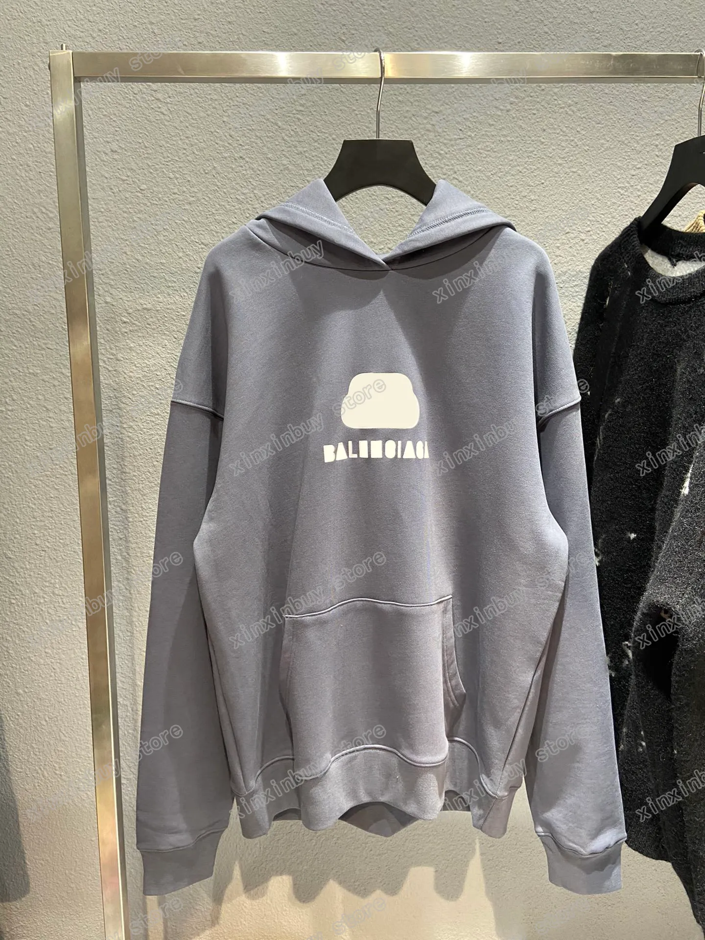 xinxinbuy Herren Designer Sweatshirts DESTROYED Letter Paris Latch Print Paris Pullover Damen Gelb Grün Grau Schwarz XS-L