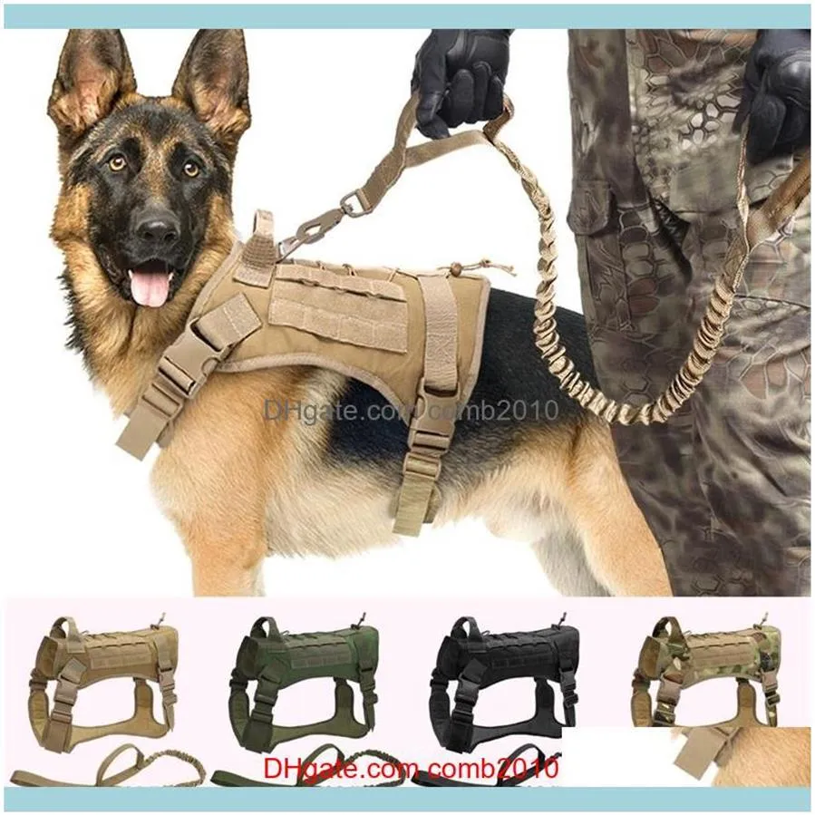 Tag Id Card Pet Supplies Home Gardentactical военный K9 Рабочая одежда Уребнет поводки, набор Molle Dog Vest для средних больших собак Germa243d